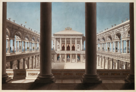 Columns enclosing a courtyard, c1780-1800. Creator: Giorgio Fuentes.
