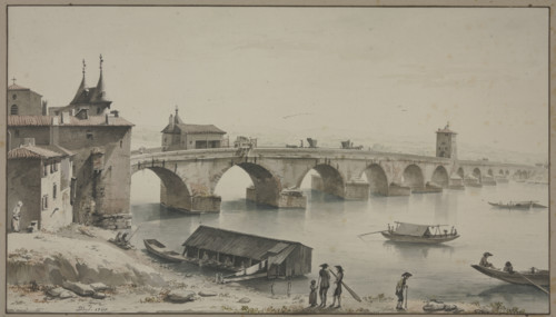 View of the Pont de la Guillotière in Lyon, 1760. Creator: Jean-Jacques de Boissieu.