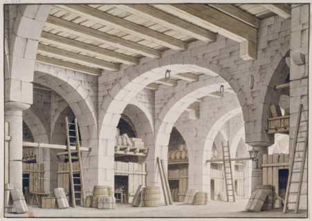 Warehouse, decoration from Giuseppe Verdi's Il corsaro, c1780-1800. Creator: Giorgio Fuentes.