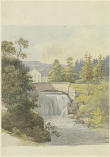 Waterfall in Wilhelmstal near Eisenach, c1790-1794. Creator: Georg Melchior Kraus.