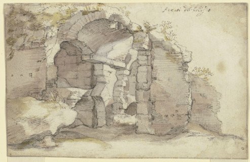 Ruins of an ancient barrel-vaulted building, c1620-1657. Creator: Bartholomeus Breenbergh.