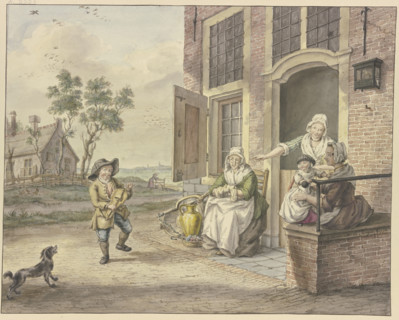 Savoyard boy in front of a house Dancing, 1772. Creator: Maria Margaretha la Fargue.