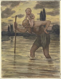 Saint Christopher, 1889. Creator: Hans Thoma.