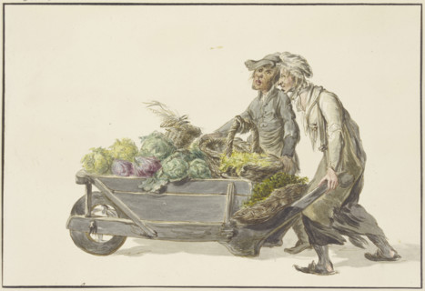 Two gardeners driving vegetables to market, c1834-1836. Creator: C. H. Meyer.