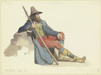 Resting shepherd of the Roman Campagna, 1851. Creator: Ludwig Thiersch.