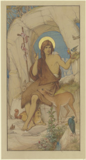 John the Baptist in the desert, 1864. Creator: Eduard von Steinle.