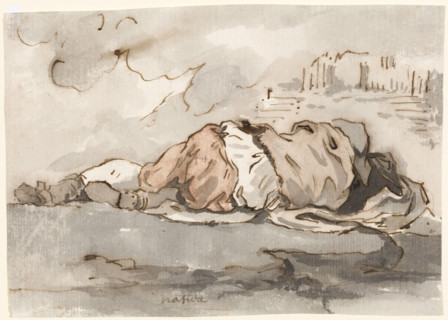 Study of a Sleeping Youth, Seen from Behind, 1752-1756. Creator: Augustin Pajou.