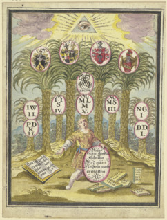 Boy with a shield under Palm trees, c1740-1788. Creator: Johann Esaias Nilson.