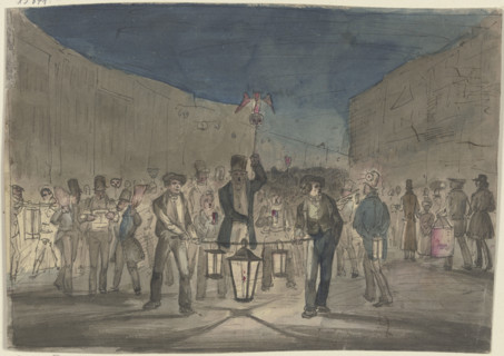 The "lantern ruckus", c1830-1880. Creator: Jakob Dielmann.