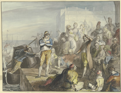 Improviser in the Piazzetta in Venice, c1790s. Creator: Johann Heinrich Ramberg.