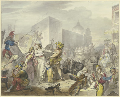 Roman carnival scene, 18th century. Creator: Johann Heinrich Ramberg.