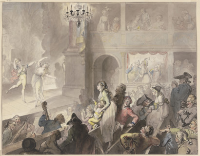 Theater audience at a ballet performance, 1797. Creator: Johann Heinrich Ramberg.