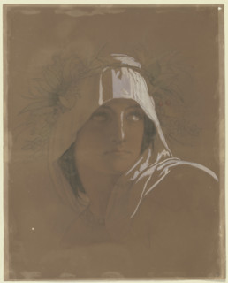 Head of the Tiburtine Sibyl, 1848. Creator: Eduard von Steinle.