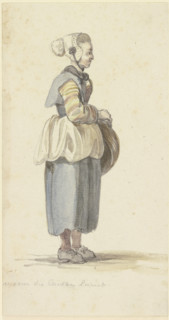 Standing peasant woman in Zurich, in profile facing right, c1771-1772. Creator: Georg Melchior Kraus.