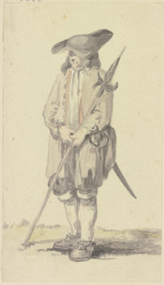 Standing man with halberd and saber, c1771-1772. Creator: Georg Melchior Kraus.