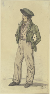 Young man from Sachsenhausen, both hands in his pockets, 1830. Creator: Jakob Dielmann.