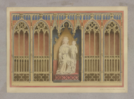 Shrine of the Altenberg Altar with the sculpture of a Madonna and Child, 1856. Creator: Carl Theodor Reiffenstein.