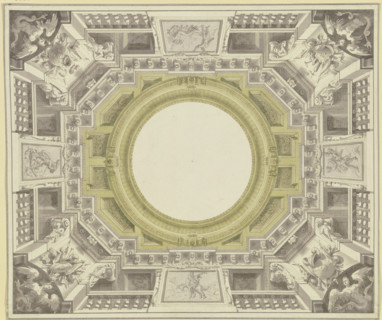 Illusionist view into a drum, 18th century. Creator: Unknown.