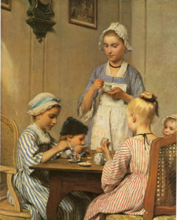 Children at Breakfast, 1879. Creator: Albert Anker.