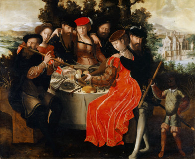 Musical company around a table in a garden, 1547. Creator: Ambrosius Benson.