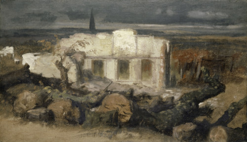 Destroyed House in Kehl, 1870. Creator: Arnold Bocklin.