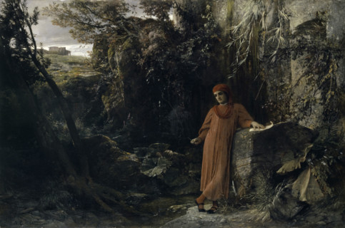 Petrarch at the Spring of Vaucluse, 1867. Creator: Arnold Bocklin.
