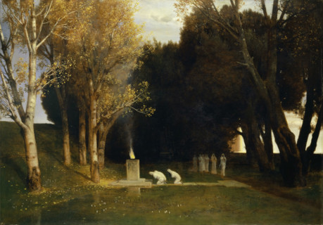 Sacred grove, 1882. Creator: Arnold Bocklin.