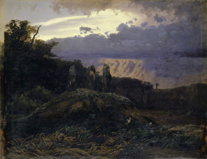 The megalithic tomb, 1847. Creator: Arnold Bocklin.