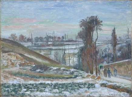 Snow effect at the Hermitage, 1875. Creator: Camille Pissarro.
