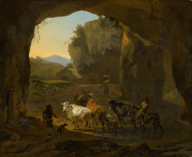Cowherds in a Cave, 1654. Creator: Nicolaes Berchem.