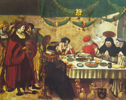Saint Thomas of Aquin at the Table of King Louis the Saint, 1517. Creator: Nicolas Manuel Deutsch.