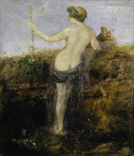 Nymphe with Horn of Plenty, 1866. Creator: Arnold Bocklin.