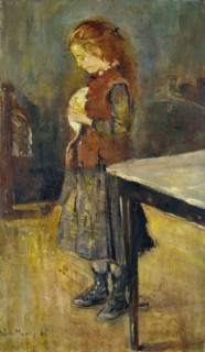 Red-Haired Girl with White Rat, 1886. Creator: Edvard Munch.