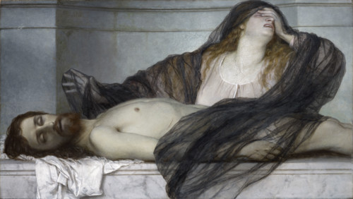 Magdalene Grieving over the Body of Christ, 1867. Creator: Arnold Bocklin.