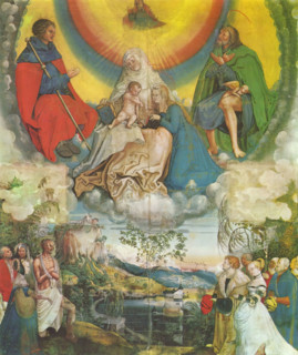 Saint Anne with the Virgin and Child, Saint James the Great and Saint Roch as..., 1515. Creator: Nicolas Manuel Deutsch.