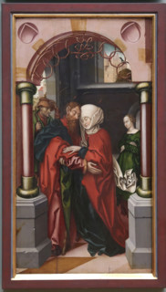 Joachim and Anne at the Golden Gate, 1512. Creator: Hans Fries.