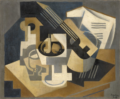 Guitar and Fruit Bowl on a Table, 1918. Creator: Juan Gris.
