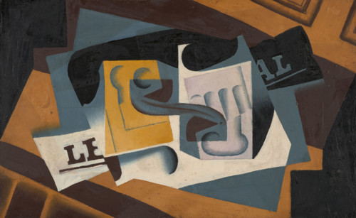 Glass and Newspaper, 1917. Creator: Juan Gris.