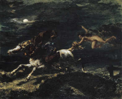 Tam O'Shanter pursued by witches, 1849. Creator: Eugene Delacroix.
