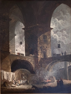 Architectural Capriccio with the Colonnades of St. Peter in Rome, 1760. Creator: Hubert Robert.
