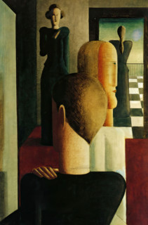 Interior with Four Figures, Roman, 1925. Creator: Oskar Schlemmer.