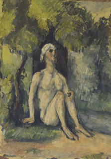 Bather Sitting near the Water, c1876. Creator: Paul Cezanne.
