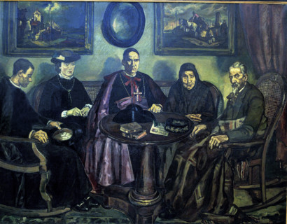 'The Bishop's visit', 1926. Creator: José Gutiérrez Solana.