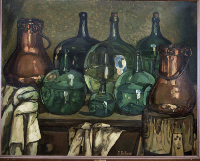 'Still Life with Bottle', 1927. Creator: José Gutiérrez Solana.