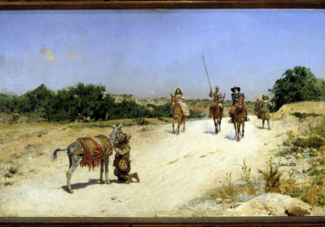 'Encuentro de Sancho Panza con el Rucio', c1894. Creator: José Moreno Carbonero.