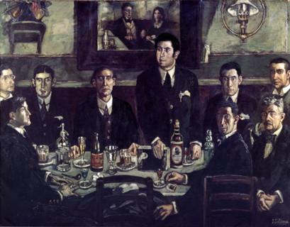 La tertulia del Café de Pombo, 1920. Creator: José Gutiérrez Solana.