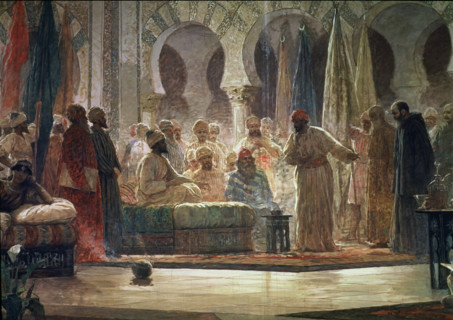 Abd-al-Rahman III receiving an embassy, 1865. Creator: Dionisio Baixeras y Verdaguer.