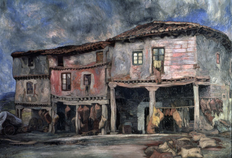 'Houses of the wineskin maker', 1926. Creator: Ignacio Zuloaga.