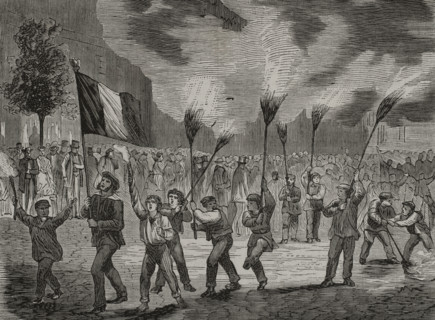 Pro-war demonstration in Paris, 16 July 1870. The French parliament voted to declare war on Prussia. Creator: Unknown.