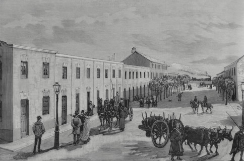 Economic houses for workers built by 'La Constructora Benéfica', Pacífico..., Madrid, Spain, 1883.  Creator: Juan Comba García.